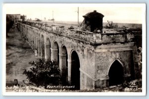 Cartagena Colombia Postcard Old Prison Walls Fortifications c1940's RPPC Photo