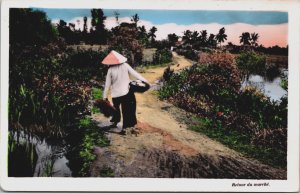 Vietnam Nam Phat Saigon Retour du Marche RPPC C108