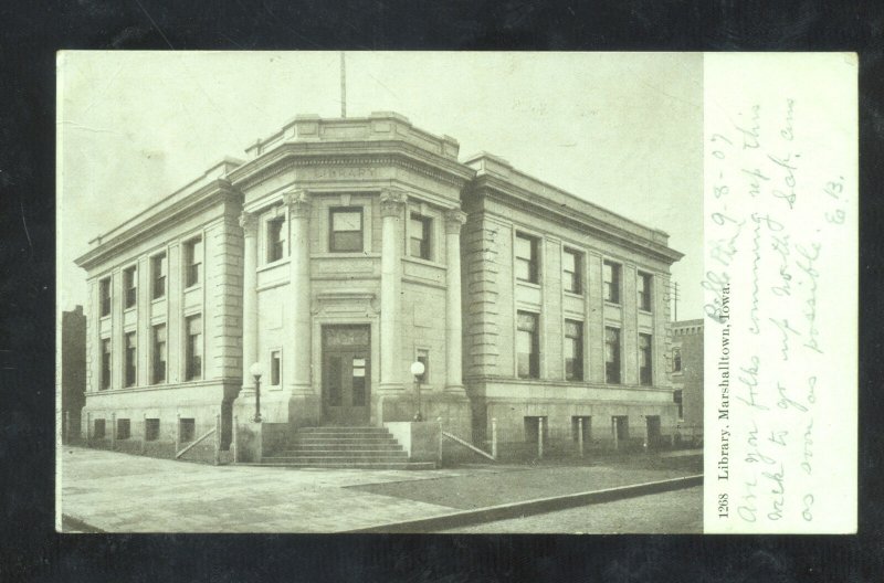 MARSHALLTOWN IOWA LIBRARY BUILDING VINTAGE POSTCARD SPRINGFILLE IA.