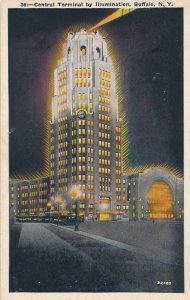 Buffalo NY, New York - Illumination from the Central Terminal - pm 1932 - WB