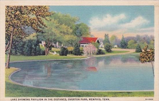 Lake Showing Pavilion In The Distance Overton Park Memphis Tennessee