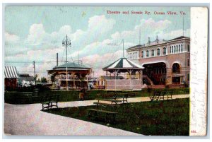 1907 Theatre And Scenic Ry. Ocean View Portsmouth Virginia VA Antique Postcard