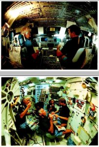 2~4X6 1985 Postcards DISCOVERY FLIGHT 41-D Space Shuttle Interior & ASTRONAUTS