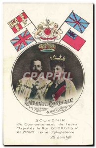 Old Postcard Entente Cordiale King George V and Queen Mary D & # 39Angleterre