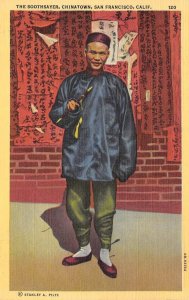 THE SOOTHSAYER Chinatown San Francisco Chinese Fortune Teller c1940s Postcard