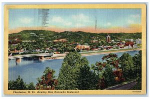 1948 New Kanawha Boulevard Exterior Charleston West Virginia WV Vintage Postcard