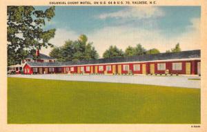 Valdese North Carolina Colonial Court Motel Street View Antique Postcard K94715