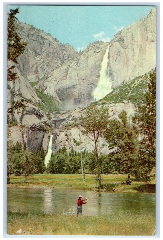 Nature Scene At Yosemite Falls National Park California CA Vintage Postcard
