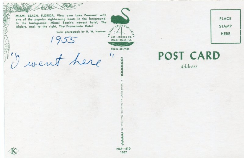 10677 Lake Pancoast Miami Beach Florida 1955