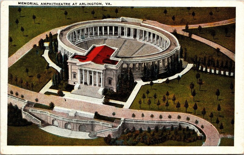 Memorial Amphiteature Arlington Virginia Va Aerial View National Postcard