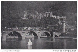 Germany Heidelberg Alte Neckarbruecke und Schloss Real Photo