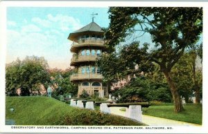 Observatory and Earthworks Camping Ground 1814 Patterson Park Maryland Postcard