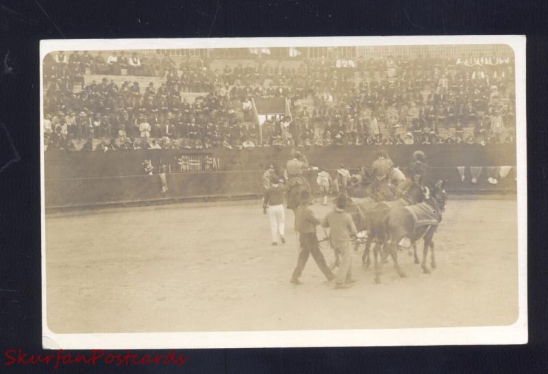 RPPC MATAMOROS MEXICO BULLFIGHT ARENA STADIUM 1913 REAL PHOTO POSTCARD 06