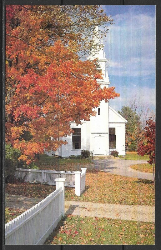 New Hampshire, Center Sandwich - White Country Church - Autumn Scene - [NH-004]