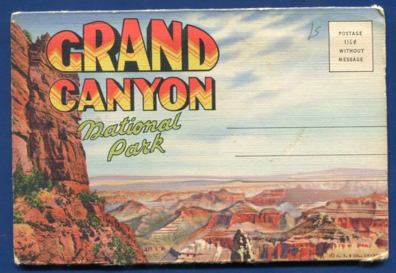 Grand Canyon National Park Arizona az Rim EL Tovar Hotel Postcard Folder