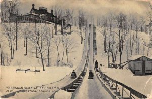 Saratoga Springs New York Toboggan Slide at Ben Riley's Vintage Postcard AA32707