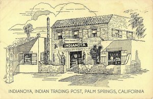 Palm Spring Calif Indianoya Indian trading post A/S B M Tait postcard