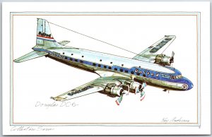 Airplane Douglas DC-6 Lockheed Constellation Douglas DC-6 Airline Postcard