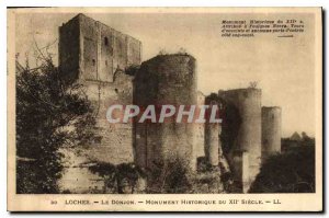 Old Postcard Loches historical monument Dungeon century XII