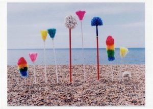 Beach Clean Sian Bonnell LGBT Gay Mops Brush Rainbow Photo Postcard