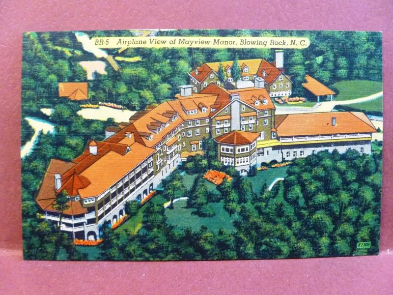 Postcard NC Blowing Rock Airplane View of Mayview Manor #1