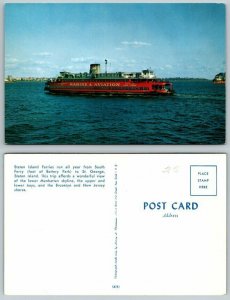 Staten Island Ferry,NY Richmond County New York Vintage Postcard