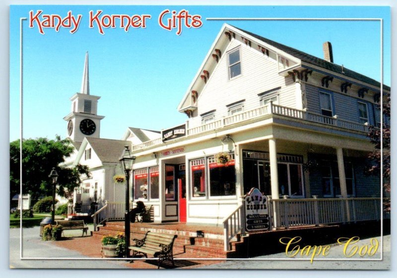 HYANNIS, Cape Cod MA ~ Main Street KANDY KORNER GIFTS Roadside 4x6 Postcard
