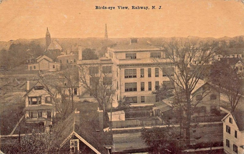 RAHWAY NEW JERSEY~BIRDS EYE VIEW~A CALFAS PUBLISHED POSTCARD