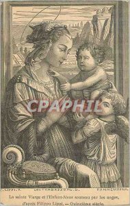 Image Holy Virgin and jesus child Supported by Angels of 15th century after f...