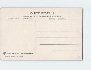 Postcard Löwendenkmal, Lucerne, Switzerland