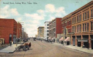 Second Street Looking West Tulsa Oklahoma 1910 postcard