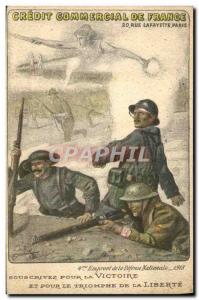 Old Postcard Militaria Credit Commercial de France Loan of the National Defen...