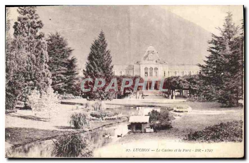 Old Postcard Luchon Casino and the Park