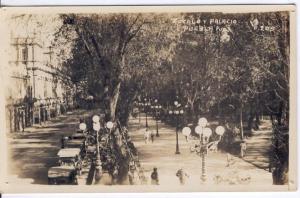 MEXICO   PUEBLA   ZOCALO  PALACE  MF RPPC postcard