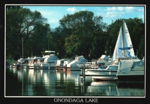 Vintage Postcard The Marina On Onondaga Lake Ships Boats Syracuse New York NY