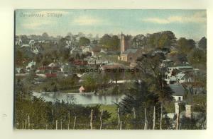 h0096 - View across Mill Pond to Carisbrooke Village , Isle of Wight - postcard