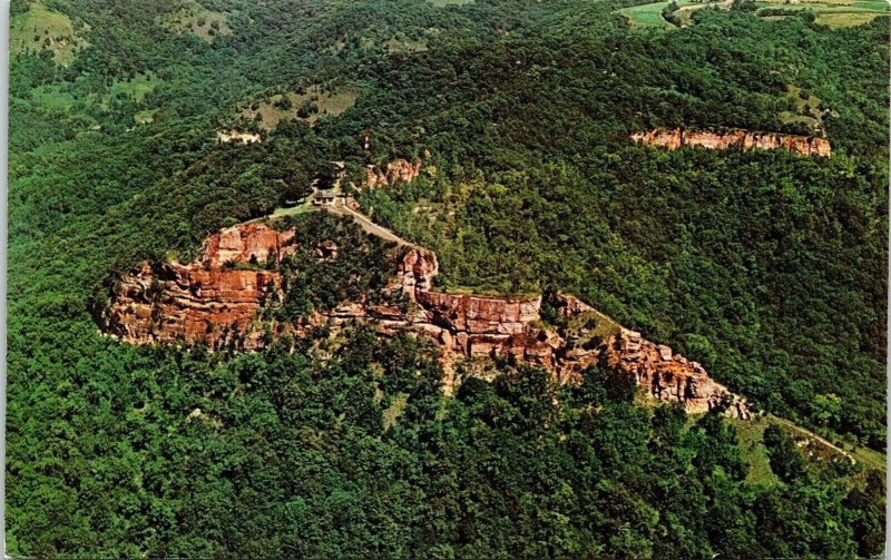 Grandads Bluff La Crosse Wisconsin WI Aerial View Postcard Dexter VTG UNP Unused