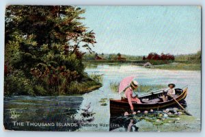 Canada Postcard Thousand Islands Gathering Water Lilies c1910 Tuck Art