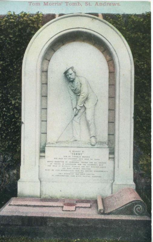 Tom 'Tommy' Morris Tomb Cemetery St. Andrews Scotland Golf Golfer Postcard E11