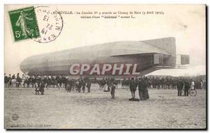 Old Postcard Luneville The zzeppelin n4 is landing field of Mars 3 April 1913...