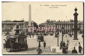 Old Postcard Paris Concorde Square Bus