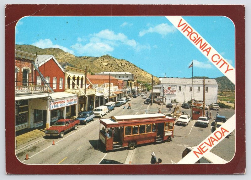 Virginia City NV~Tour Trolley In C Street~Bucket Of Blood Saloon~Continental PC 