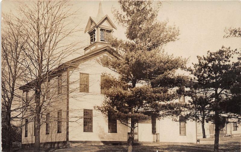 E83/ Damascus Mahoning Ohio RPPC Postcard School House c1910 Building 9