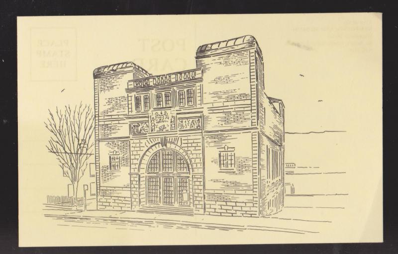 NEWFOUNDLAND - Old Museum Building Drawing - Thin Paper - Unused