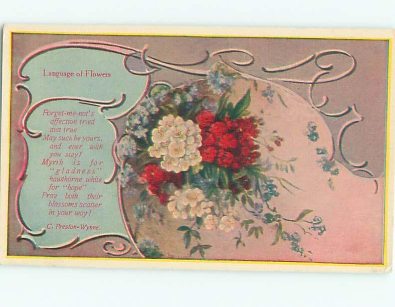 Pre-Linen Language Of Flowers BEAUTIFUL ASSORTMENT OF FLOWERS AC4126