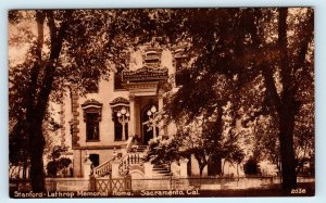 SACRAMENTO, CA California ~ STANFORD-LATHROP Memorial HOME c1910s  Postcard