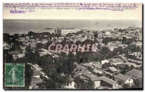 Old Postcard Arcachon panorama high Maree