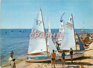 Modern Postcard Cote d'Argent Arcachon Boats Sails