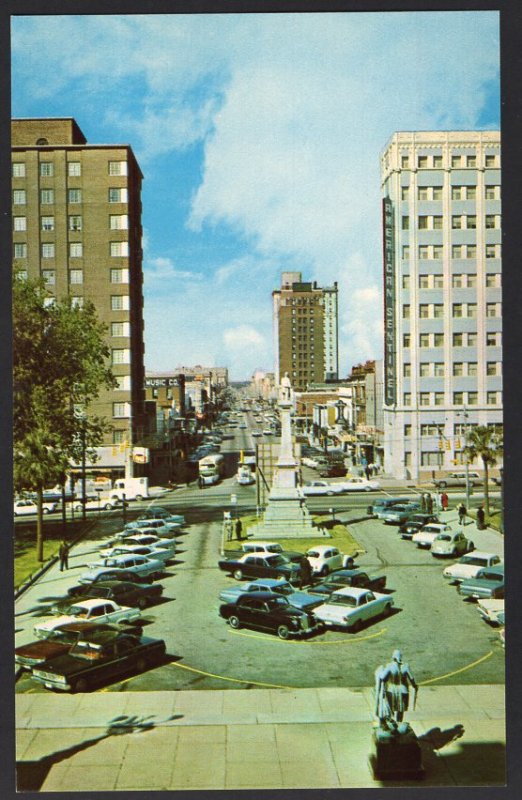 South Carolina COLUMBIA Looking down Main Street from the Capitol Steps Cars