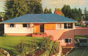 Canada Barrett Fulltone Blue Home In Vancouver British Columbia Postcard 03.67